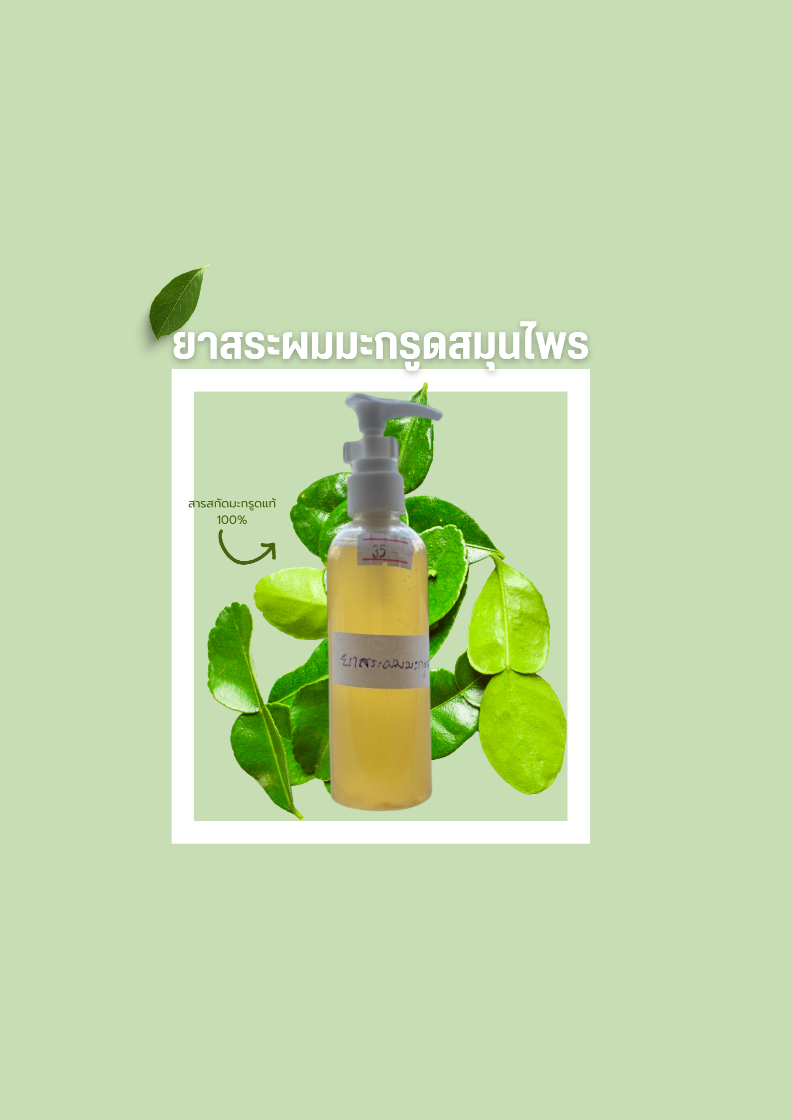 🍃 ยาสระผมสมุนไพรมะกรูด  🍃